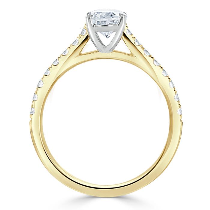 Oval Cut Moissanite Engagement Ring, Classic Style