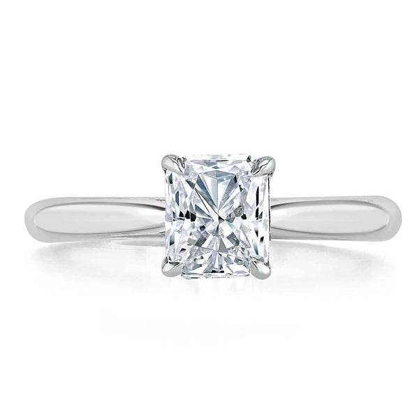 Radiant Cut Moissanite Engagement Ring, Classic Style