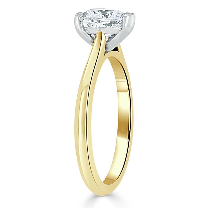 Heart Cut Moissanite Engagement Ring, Classic Style