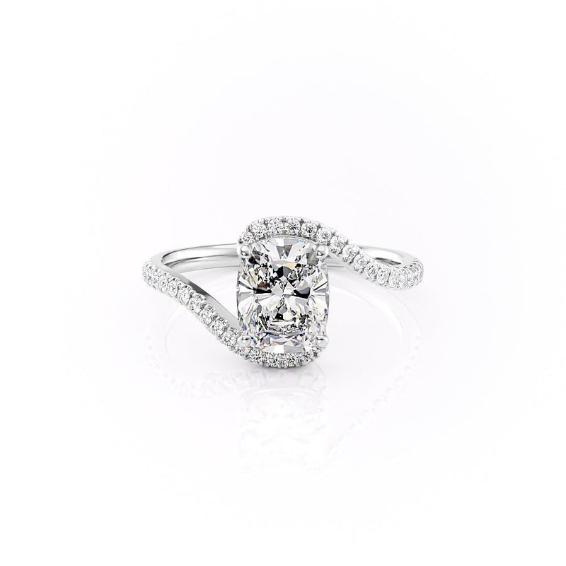 Elongated Cushion Cut Moissanite Twist Ring