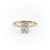 Elongated Cushion Cut Moissanite Shoulder Set Ring With Hidden Halo