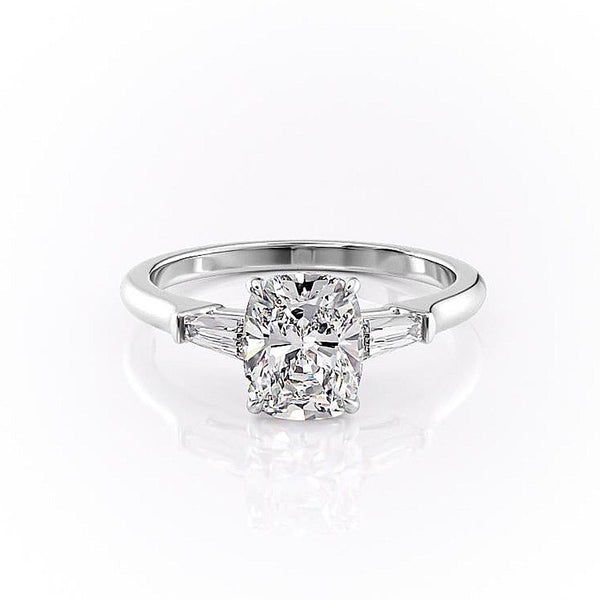 Elongated Cushion Cut Moissanite, Traditional Classic Design