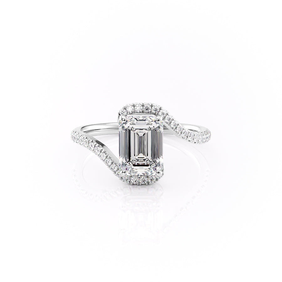 Emerald Cut Moissanite Twist Ring