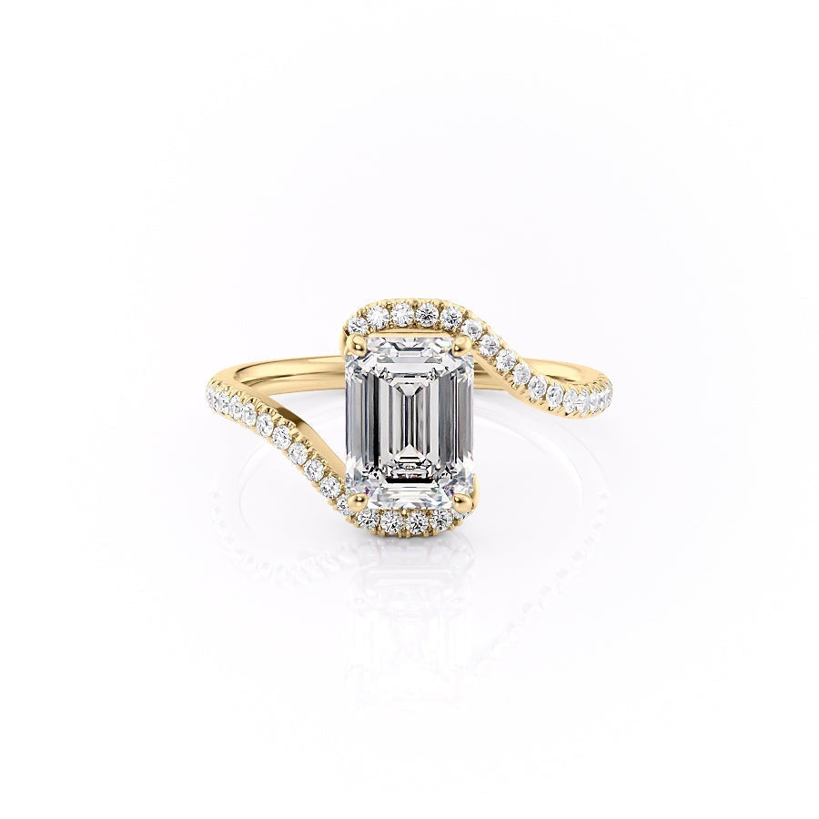 Emerald Cut Moissanite Twist Ring