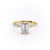 Emerald Cut Moissanite Shoulder Set Ring With Block Halo