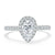 Pear Cut Moissanite Engagement Ring, Classic Halo