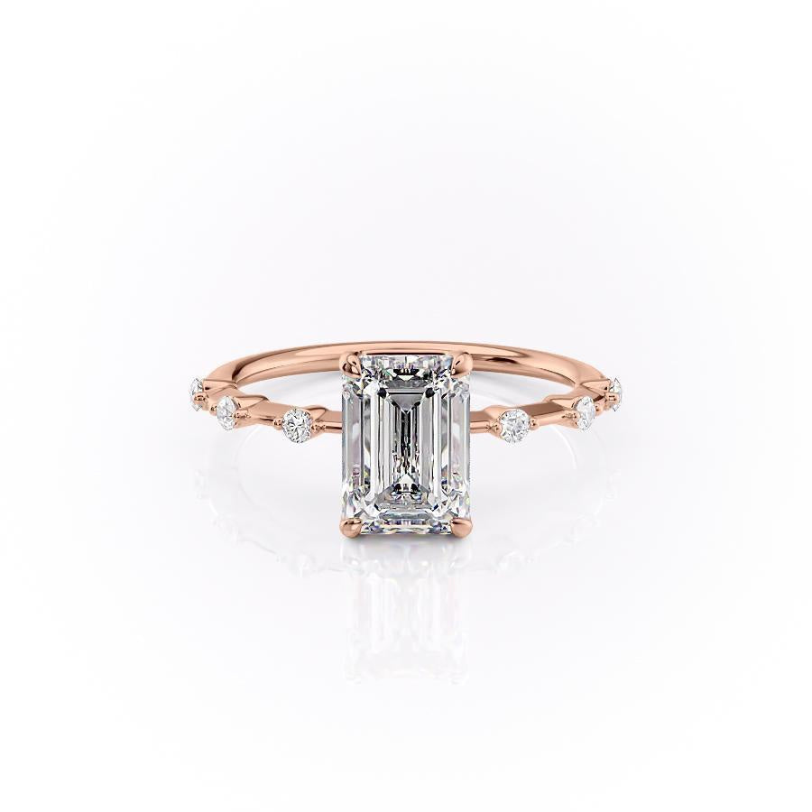 EMERALD CUT MOISSANITE RING - DELICATE VINTAGE STYLE