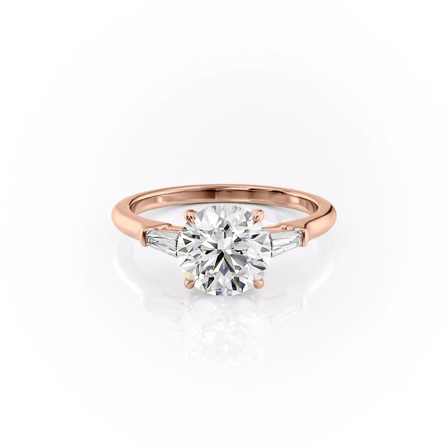 Round Cut Moissanite, Traditional Classic Design