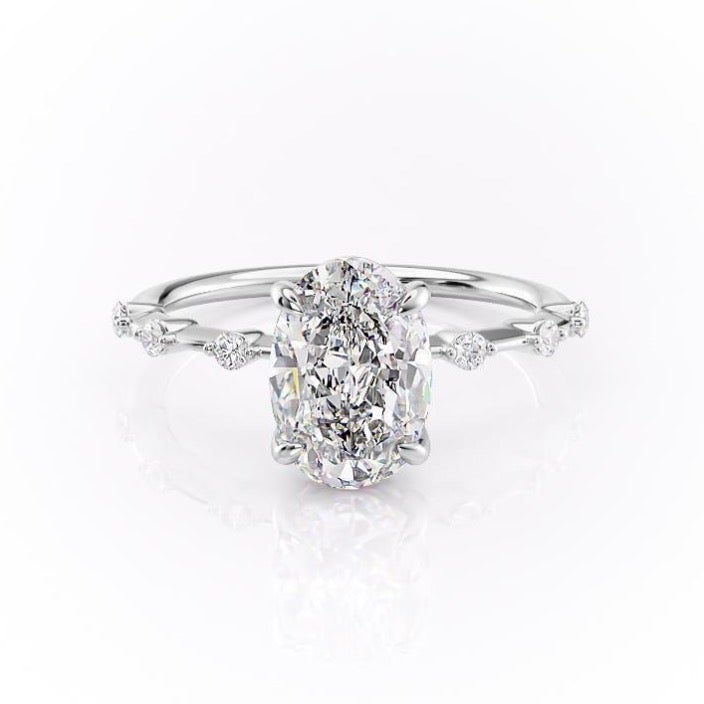 OVAL CUT MOISSANITE RING - DELICATE VINTAGE STYLE