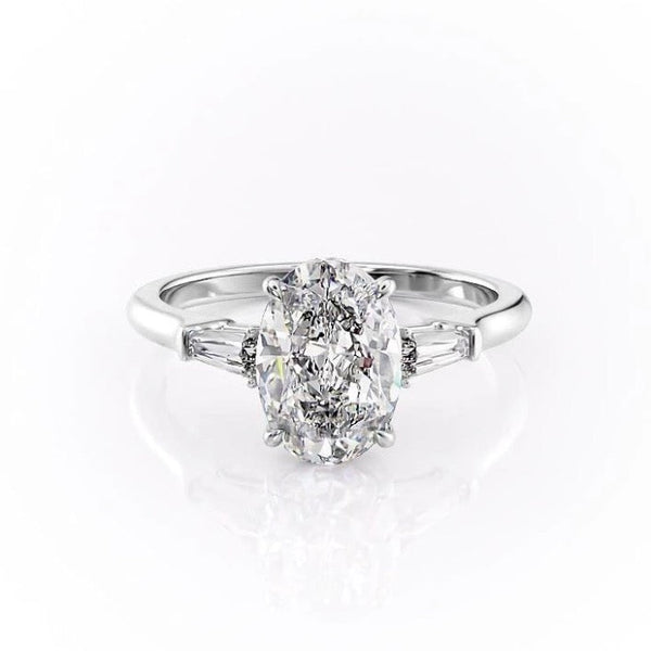 Oval Cut Moissanite, Traditional Classic Design