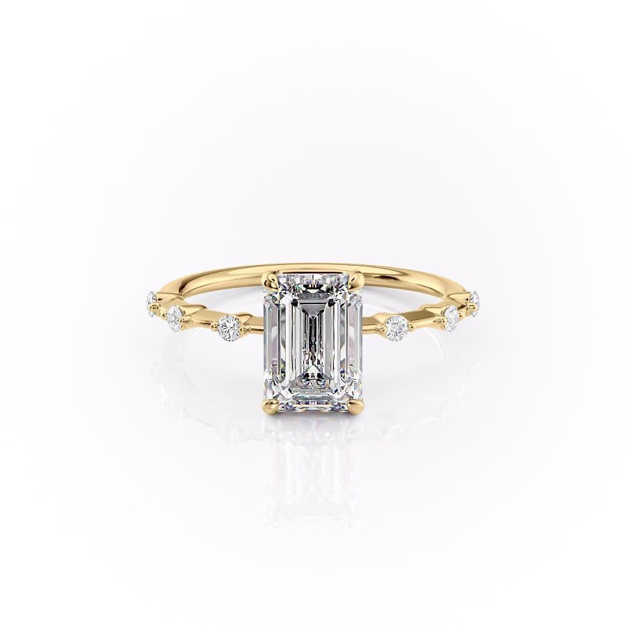 EMERALD CUT MOISSANITE RING - DELICATE VINTAGE STYLE