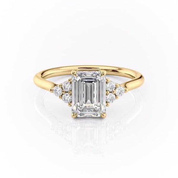 EMERALD CUT MOISSANITE WITH SIDE STONES