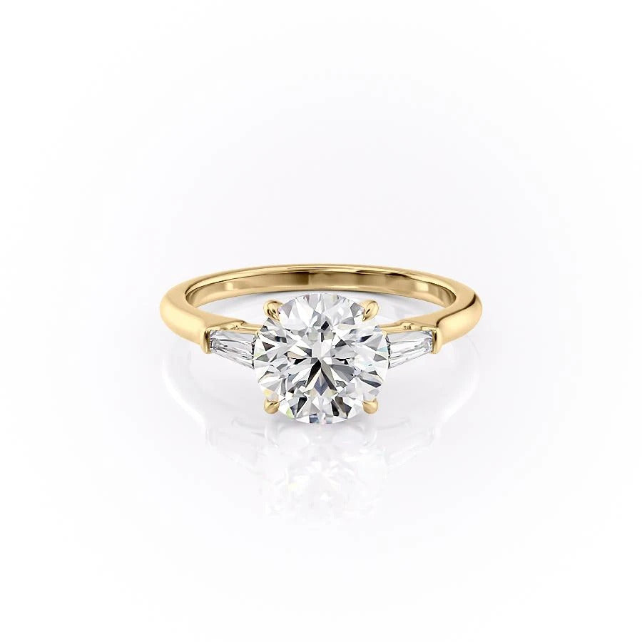 Round Cut Moissanite, Traditional Classic Design