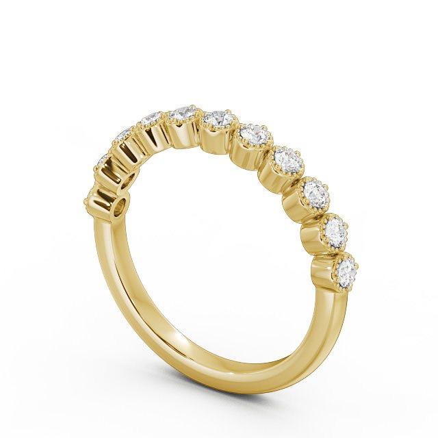 Half Eternity Ring, Round Cut With Milgrain Edge