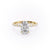 Oval Cut Moissanite Shoulder Set Ring With Hidden Halo