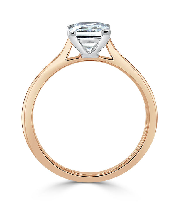 Princess Cut Moissanite Engagement Ring, Classic Style