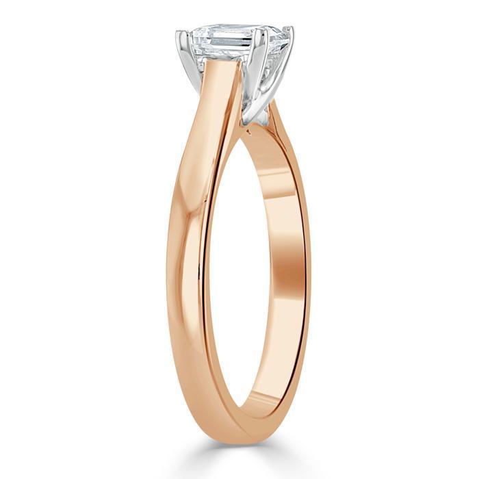 Princess Cut Moissanite Engagement Ring, Classic Style