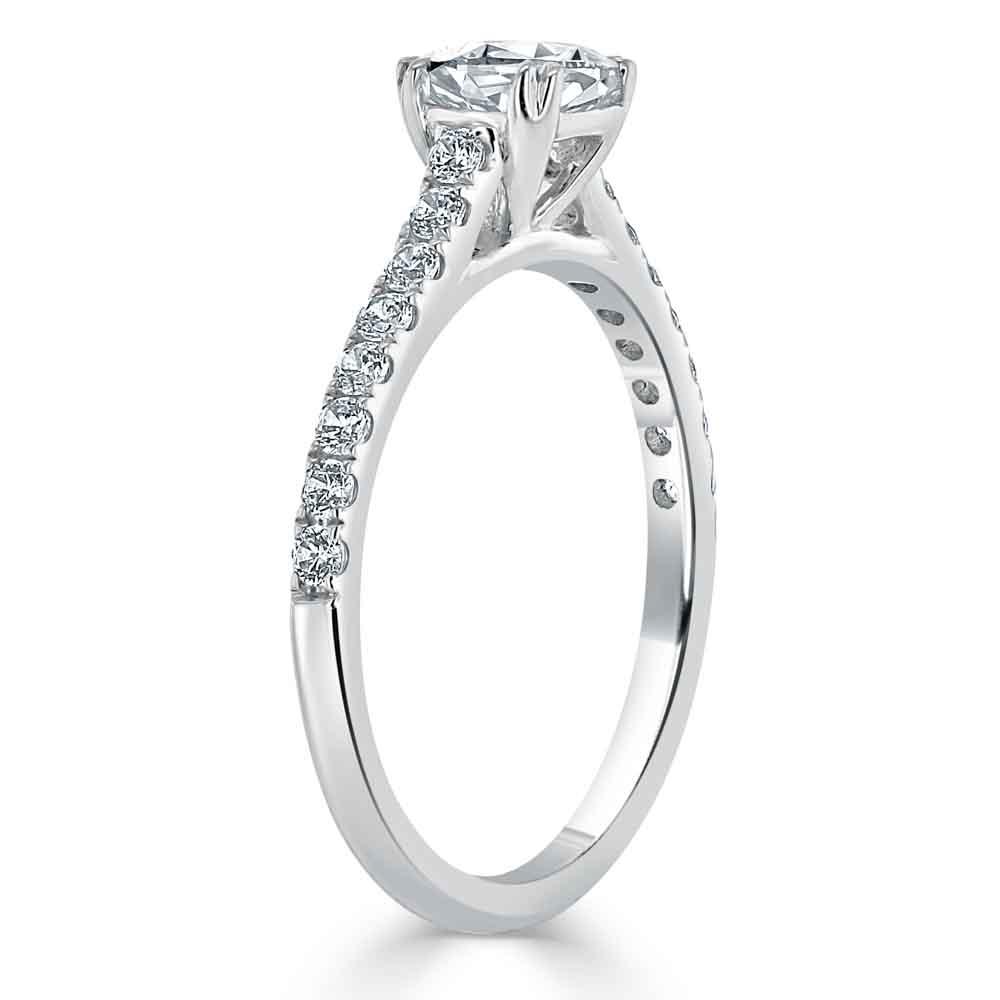 Cushion Cut Moissanite Engagement Ring, Classic Style