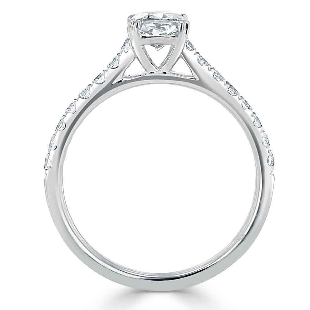 Cushion Cut Moissanite Engagement Ring, Classic Style