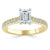 Emerald Cut Moissanite Engagement Ring, Classic Style