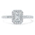 Emerald Cut Moissanite Engagement Ring, Classic Halo