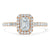 Emerald Cut Moissanite Engagement Ring, Classic Halo