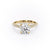 Round Cut Moissanite Engagement Ring, Pave Set Shoulders