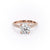 Round Cut Moissanite Engagement Ring, Pave Set Shoulders