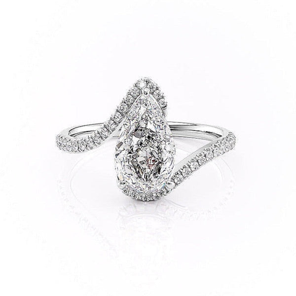 Pear Cut Moissanite Twist Ring