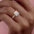 Princess Cut Moissanite Twisted Shoulder Set Ring With Hidden Halo