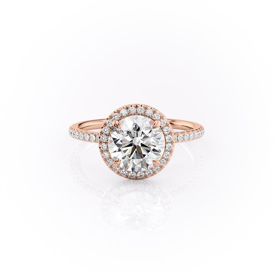 Round Cut Moissanite Engagement Ring With Halo