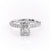 Radiant Cut Moissanite Shoulder Set Ring With Block Halo