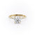 Round Cut Moissanite Shoulder Set Ring With Hidden Halo