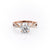 Round Cut Moissanite Engagement Ring, Twisted Stone Set Shoulders