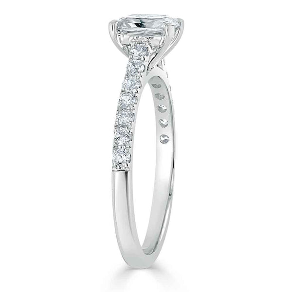 Radiant Cut Moissanite Engagement Ring, Classic Style