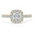 Round Cut Moissanite Halo Engagement Ring, Tiffany Style