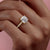 Cushion Cut Moissanite Ring With Pave Set Shoulders