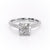 Cushion Cut Moissanite Ring With Pave Set Shoulders