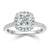 Cushion Cut Moissanite Halo Engagement Ring, Tiffany Design