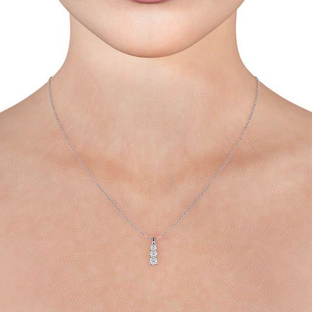 Drop 3 Stone Pendant 0.70ct