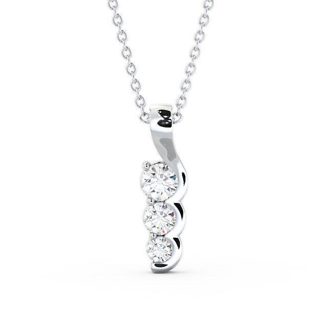 Drop 3 Stone Pendant 0.75ct