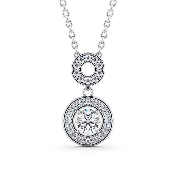 Drop Halo Pendant 0.75ct