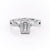 EMERALD CUT MOISSANITE ENGAGEMENT RING, TWISTED STONE SET SHOULDERS