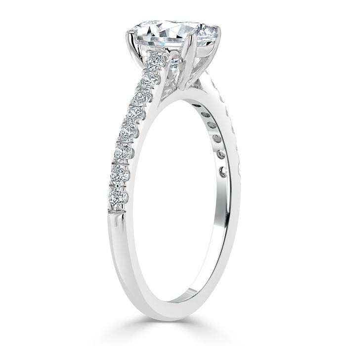 Oval Cut Moissanite Engagement Ring, Classic Style