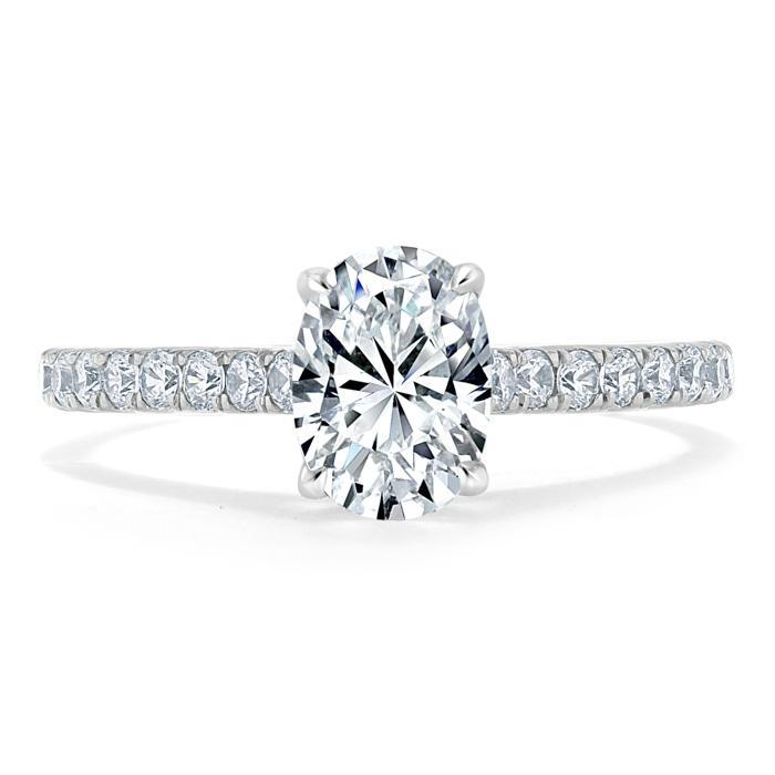 Oval Cut Moissanite Engagement Ring, Classic Style