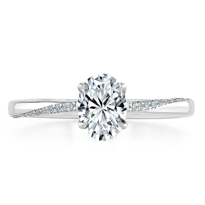 Oval Cut Moissanite Engagement Ring, Classic Style