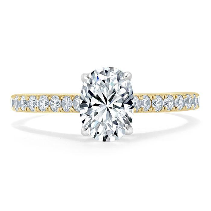 Oval Cut Moissanite Engagement Ring, Classic Style