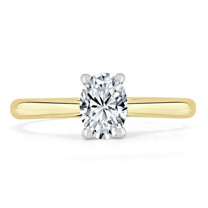 Oval Cut Moissanite Engagement Ring, Classic Design