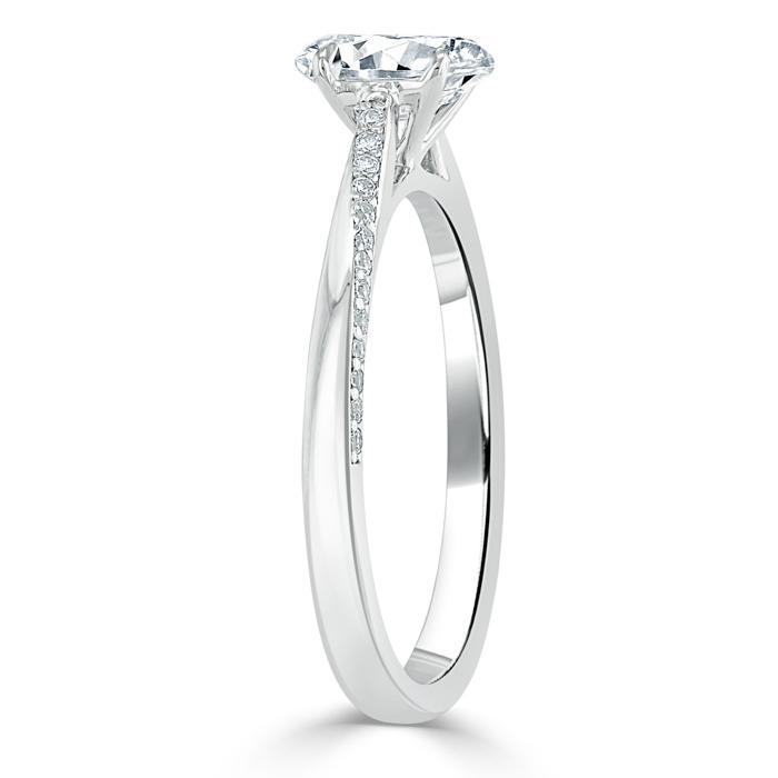 Oval Cut Moissanite Engagement Ring, Classic Style