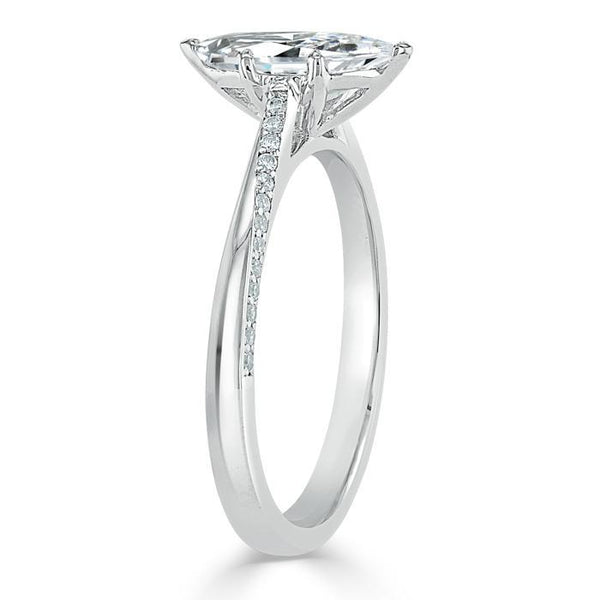 Marquise Cut Moissanite Engagement Ring, Classic Style